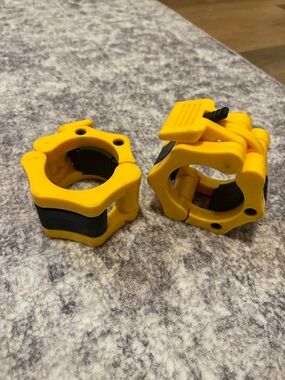 Yellow Barbell Collar Clamps (Pair)